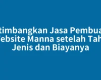 Pertimbangkan Jasa Pembuatan Website Manna setelah Tahu Jenis dan Biayanya